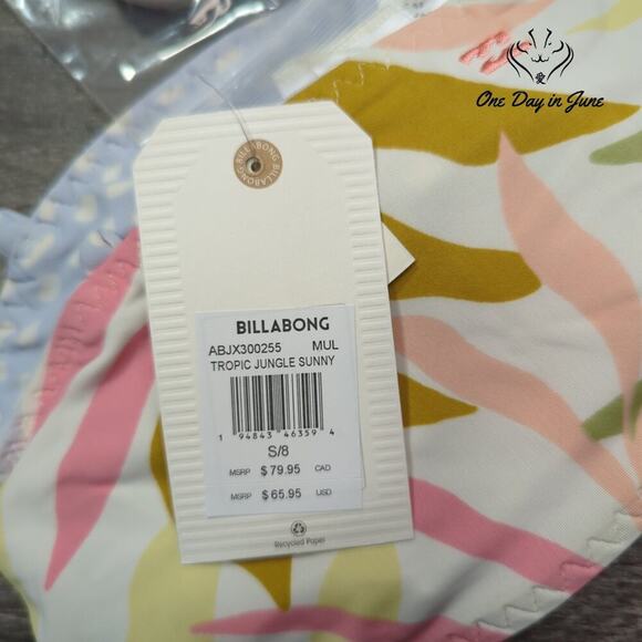 Billabong Tropical Jungle Sunny Reversible Bikini Top Size S - Picture 6 of 7